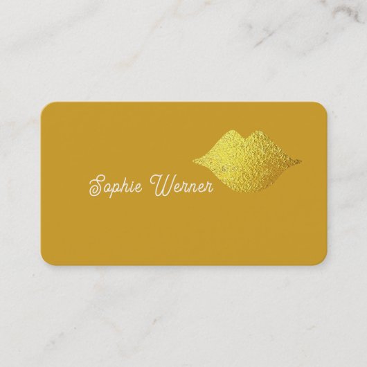 ミニマルエレガント美しい金ゴールドリップダスティマスタード 名刺 (正面)