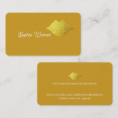 ミニマルエレガント美しい金ゴールドリップダスティマスタード 名刺 (正面/裏面)