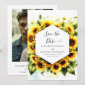 ミニマルエレガント花結婚病 セーブザデート (正面/裏面)