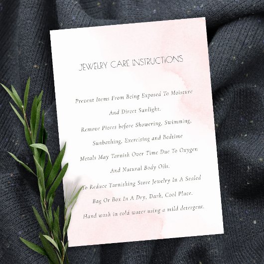 ミニマルエレガント赤面ピンクウォータージュエリー気に 名刺