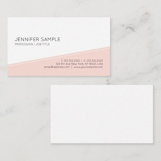 ミニマルエレガント赤面ピンクプロフェッショナルプレーン 名刺 (正面/裏面)