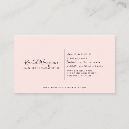 ミニマルエレガント赤面 ロイヤリティカード (裏面)