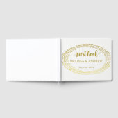 ミニマルエレガント金ゴールド結婚リースズゲストブック ゲストブック (全面)