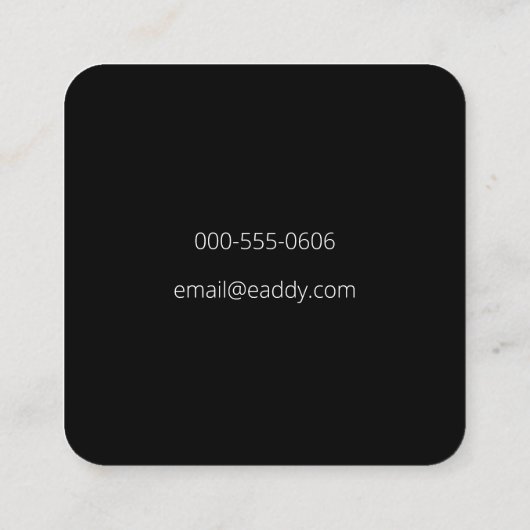 ミニマルエレガント金ゴールド黒パーソナライズされた名 スクエア名刺 (裏面)
