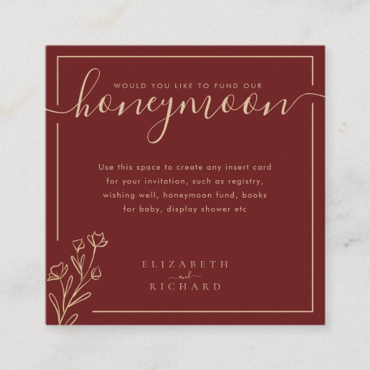 ミニマルエレガント金ゴールド エンクロージャーカード (正面)