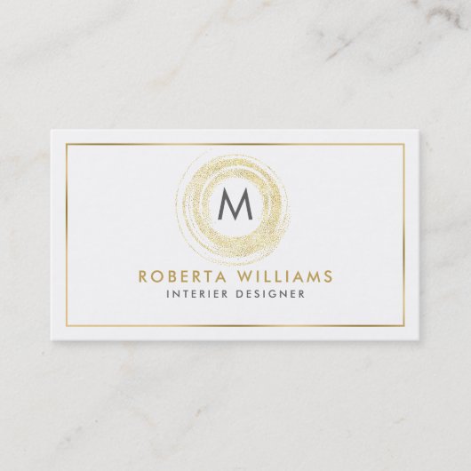 ミニマルエレガント金ゴールド 名刺 (正面)