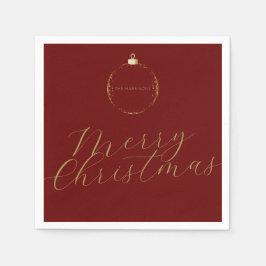 ミニマルエレガント金フェイク箔 スタンダードカクテルナプキン