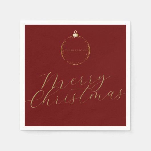 ミニマルエレガント金フェイク箔 スタンダードカクテルナプキン (正面)