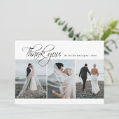 ミニマルエレガント3結婚枚のサンキューカード サンキューカード (スタンド正面)