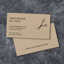 ミニマルエレガント クラフト用紙 ハサミ 美容師 名刺