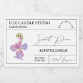 ミニマルエレガント スイートピー キャンドルジャー ラベル (シングルラベル)