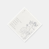 ミニマルエレガント《植物》スイレンフローラ結婚スケッチ スタンダードカクテルナプキン (角)