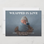 ミニマルエレガントBabys初めてのクリスマス写真 シーズンカード (正面)