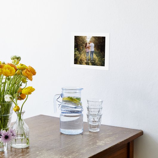 ミニマルエレガントFamily Script Overlayの写真カスタム 箔ポスター (レイダウン (キッチン))