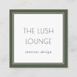 ミニマルエレガントGreen縁ど Frame Business Card スクエア名刺