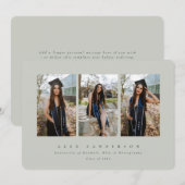 ミニマルエレガントGrey-Green Triple Photo Gradation 案内状 (正面/裏面)