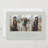 ミニマルエレガントGrey-Green Triple Photo Gradation 案内状 (正面)