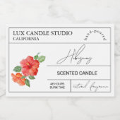 ミニマルエレガントHibiscus Candle Jarラベル フードラベル (シングルラベル)