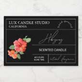 ミニマルエレガントHibiscus Candle Jarラベル フードラベル (シングルラベル)