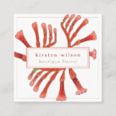 ミニマルエレガントKangaroo Paw Flowers Square Busi スクエア名刺 (正面)