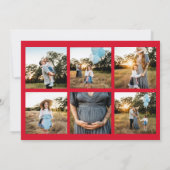 ミニマルエレガントRed Script Photo モダン Christmas シーズンカード (裏面)