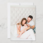 ミニマルエレガントScript 2写真生まれたばかりの統計誕生 案内状 (裏面)