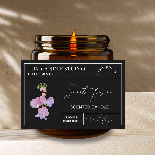 ミニマルエレガントSweet Pea Candle Jar Label フードラベル