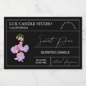 ミニマルエレガントSweet Pea Candle Jar Label フードラベル (シングルラベル)
