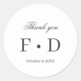 ミニマルエレガントThank Youステッカー ラウンドシール