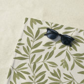 ミニマルオリーブブランチパターン ビーチタオル (インサイチュ)
