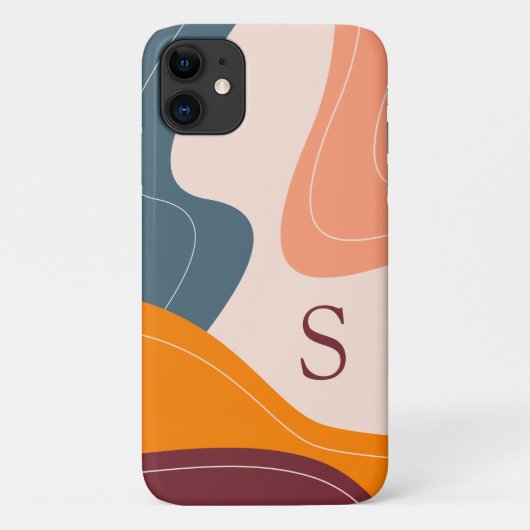 ミニマルオーガニックリストシェイプ波モノグラム Case-Mate iPhoneケース (裏面)