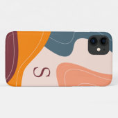 ミニマルオーガニックリストシェイプ波モノグラム Case-Mate iPhoneケース (裏面(横))