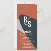 ミニマルオーガニックリストテラコッタブルー結婚ズ詳細 招待状 (正面)