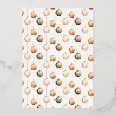 ミニマルオーナメントクリスマスパーティの招待状 箔シーズンカード (裏面)