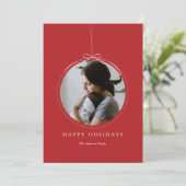 ミニマルオーナメントフレームフォトホリデーカード シーズンカード (スタンド正面)