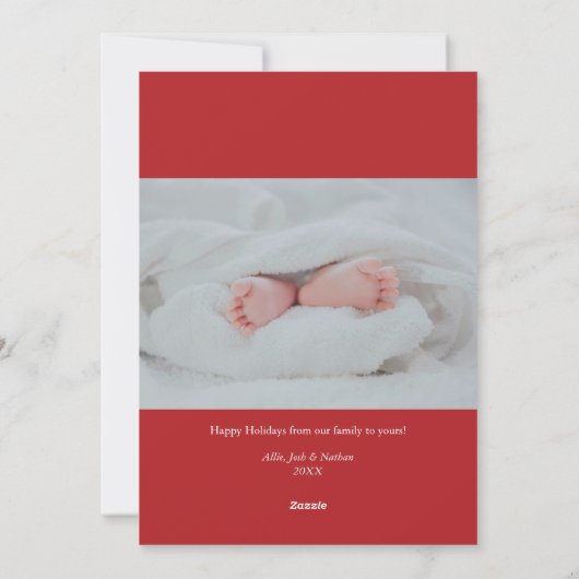 ミニマルオーナメントフレームフォトホリデーカード シーズンカード (裏面)