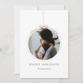 ミニマルオーナメントフレームフォトホリデーカード シーズンカード (正面)