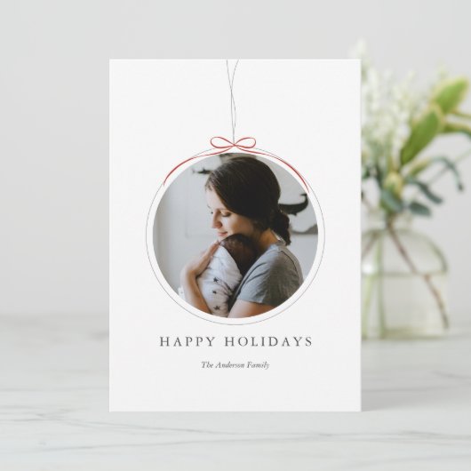 ミニマルオーナメントフレームフォトホリデーカード シーズンカード (スタンド正面)