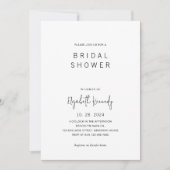 ミニマルカジュアルスクリプトブライダルシャワー 招待状 (正面)