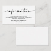 ミニマルカジュアルリストブラックインクペ結婚ンの詳細 エンクロージャーカード (正面/裏面)