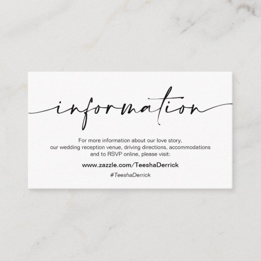 ミニマルカジュアルリストブラックインクペ結婚ンの詳細 エンクロージャーカード (正面)