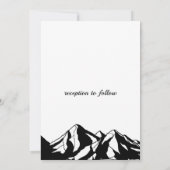 ミニマルカジュアルリストマウンテン結婚アウトドアズブラック 招待状 (裏面)