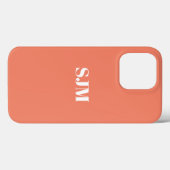 ミニマルカスタムスのモノグラム名サーモンオレンジ Case-Mate iPhoneケース (裏面 (横))