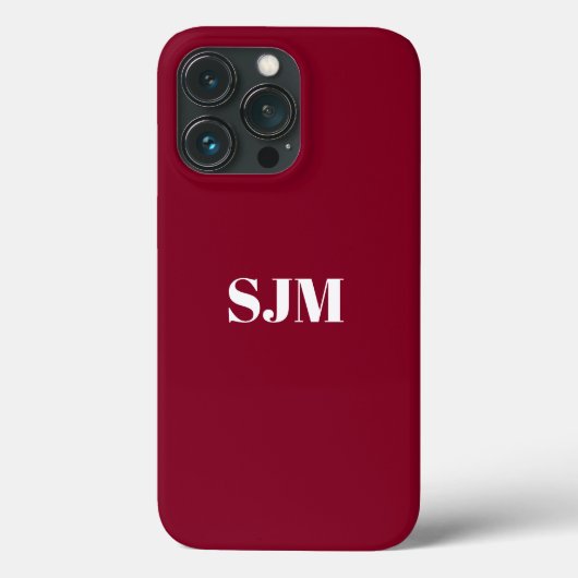 ミニマルカスタムスのモノグラム名burgundy white Case-Mate iPhoneケース (裏面)