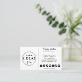 ミニマルカスタムスのロゴモダンソーシャルメディアのアイコン 名刺 (スタンド正面)