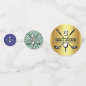 ミニマルカスタムスエレガントゴルフモノグラムデザイン コンフェッティ (正面)