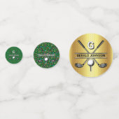 ミニマルカスタムスエレガントゴルフモノグラムデザイン コンフェッティ (裏面)