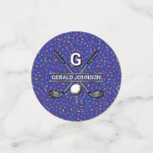 ミニマルカスタムスエレガントゴルフモノグラムデザイン コンフェッティ (スモール正面)