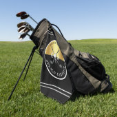 ミニマルカスタムスエレガントゴルフモノグラムデザイン ゴルフタオル (グリーン)