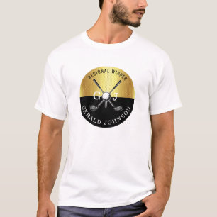 ミニマルカスタムスエレガントゴルフモノグラムデザイン Tシャツ